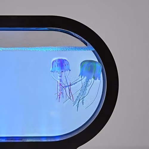 ValueLights Jellyfish LED Colour Changing Aquarium Table Lamp in Black and Multicolour – 3