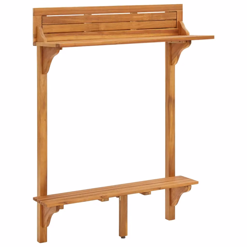 Berkfield Home Balcony Bar Table in Brown Solid Acacia Wood, W/D/H: 90 x 37 x 122.5 cm – 2