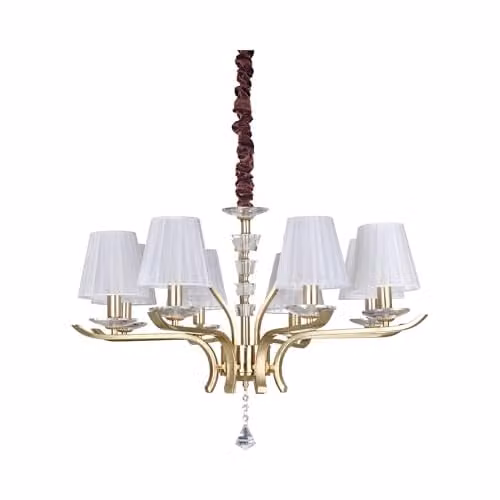 Ideal Lux Pegaso 8-Light Multi Arm Suspended Pendant Light in Brass and White