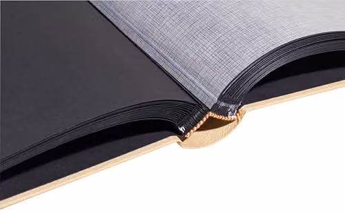 Exacompta 1 Office by Me Photo Album with 60 Black Pages for 300 Photos, Beige Textile Effect Paper Cover, W: 29 cm, H: 32 cm – 3