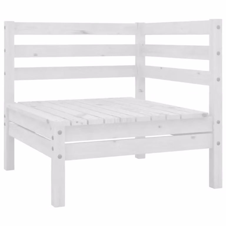 Berkfield Home 3 Piece Solid Pinewood Garden Lounge Set in White