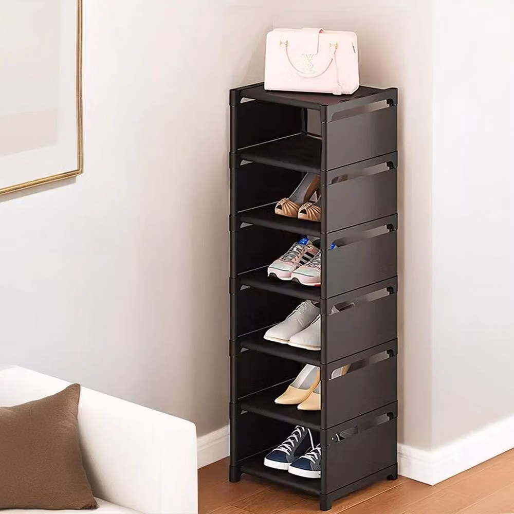Kelvenix 7-Tier Compact Freestanding Shoe Rack in Black – 5