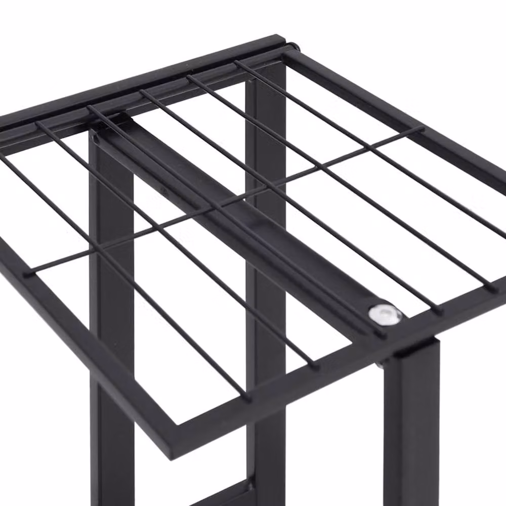 Berkfield Home 4-Tier Metal Flower Stand with Wheels in Black, W/D/H: 44 x 23 x 80 cm – 4