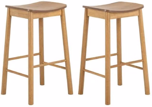 netfurniture Soho Bar Stool Set of 2 in Matt Oak Brown – 1