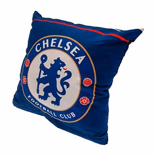 Chelsea FC Official Football Crest Square Cushion in Blue and White – 2