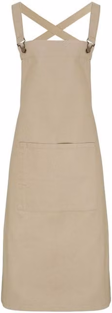 Premier Barista Cross Back Bib Apron in Beige – 1
