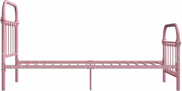 Berkfield Home Elegant Metal Bed Frame in Pink, W/D/H: 90 x 200 cm