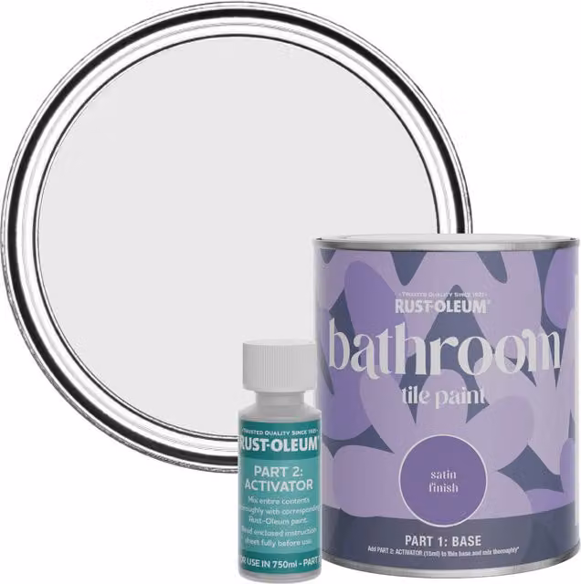 Rust-Oleum Bathroom Tile Paint in Satin Finish, Monaco Mist, Grey, 0.75 l