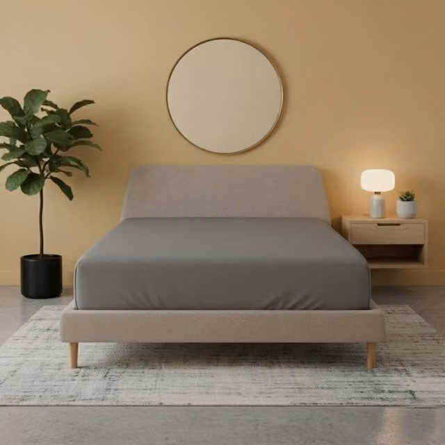 Snug City Grey Flannelette Fitted Cotton Sheet, W/D/H: 180 x 200 cm