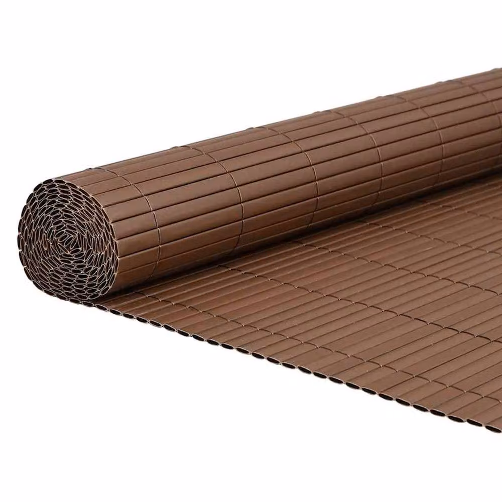 Berkfield Home Double-Sided Brown PVC Garden Fence Strip, H: 180 cm x W: 5 m – 2