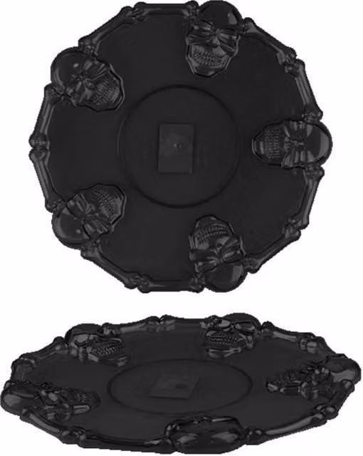 KDMD Skull Serving Platter, Black, 3 Pack, Diameter: 35 cm