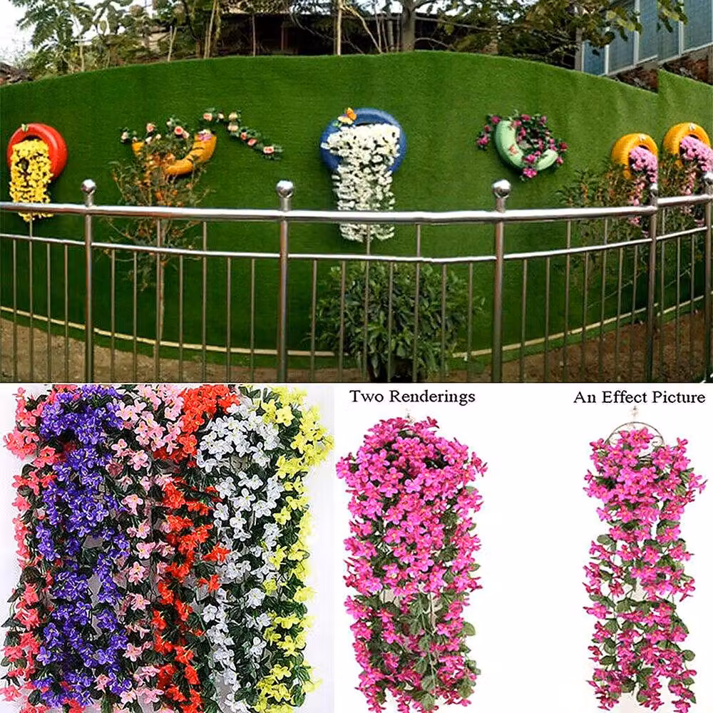 YnysTec Scarlet Red Artificial Hanging Flower Vine for Home and Garden Decor, Length: 85.5 cm – 3
