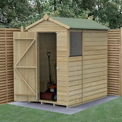 Forest Garden Brown Apex Wooden Shiplap Shed with Window and Floor – 2