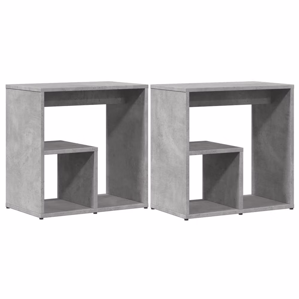 Berkfield Home Set of 2 Modern Side Tables in Concrete Grey, W/D/H: 50 x 30 x 50 cm – 2