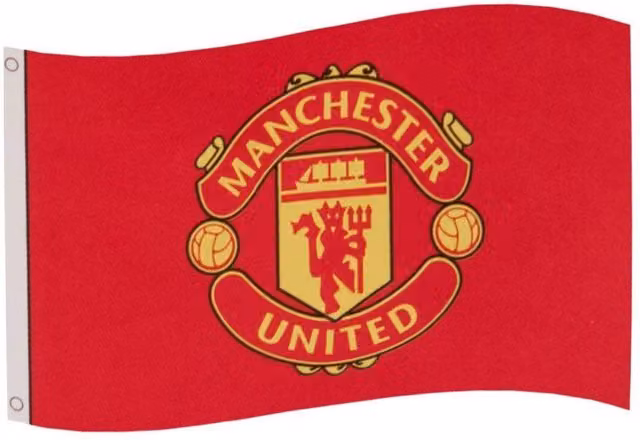 Manchester United FC Red Hanging Textile Flag, W: 152 cm, H: 91.44 cm