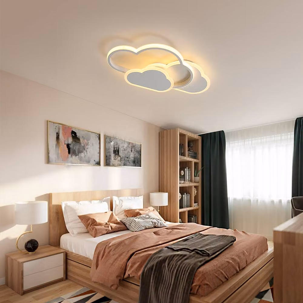 Goeco Dimmable LED Cloud Ceiling Light for Children's Rooms, White, 32W – 3