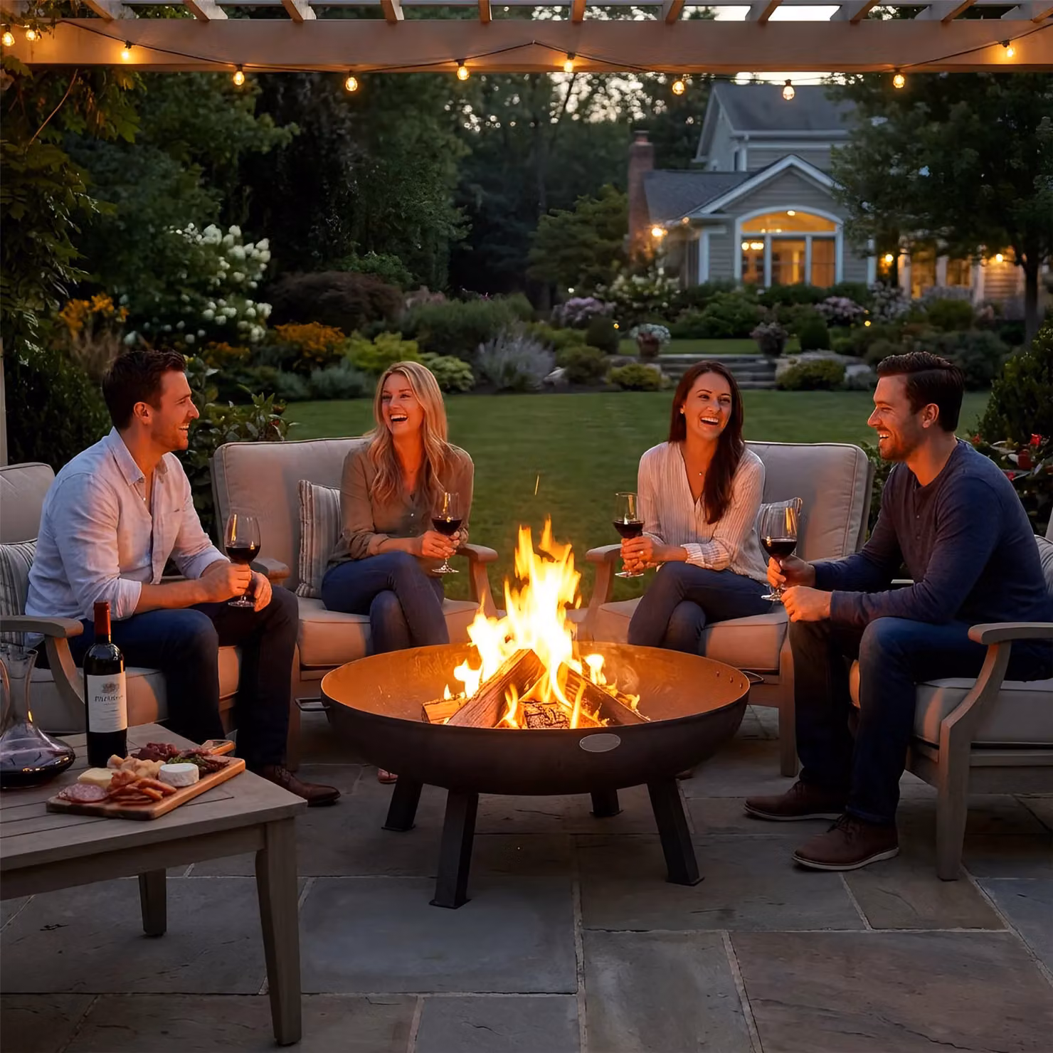Harbour Housewares Cast Iron Fire Bowl in Black, Diameter: 100 cm – 4