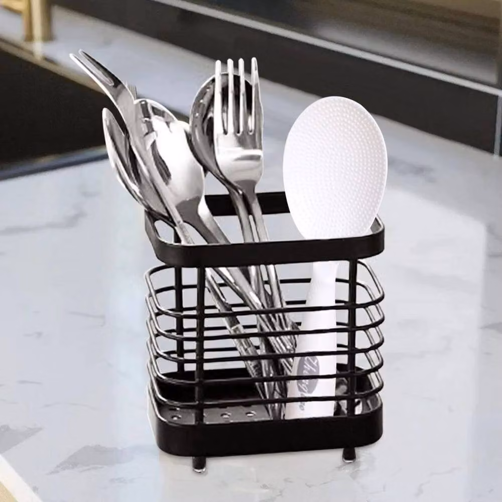 KORVIXA Black Stainless Steel Freestanding Cutlery Holder W: 100 cm, D: 100 cm, H: 100 cm – 2