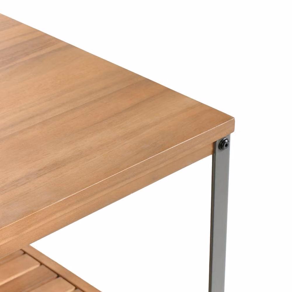 Wyld and Coco Acacia Outdoor Kitchen Island in Brown, W/D/H: 50 x 50 x 92 cm – 3