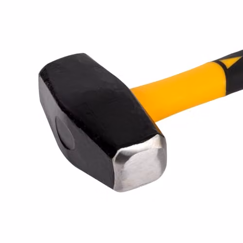 Roughneck Fibreglass Club Hammer with Forged Steel Head in Yellow and Black, 1.4kg – 2