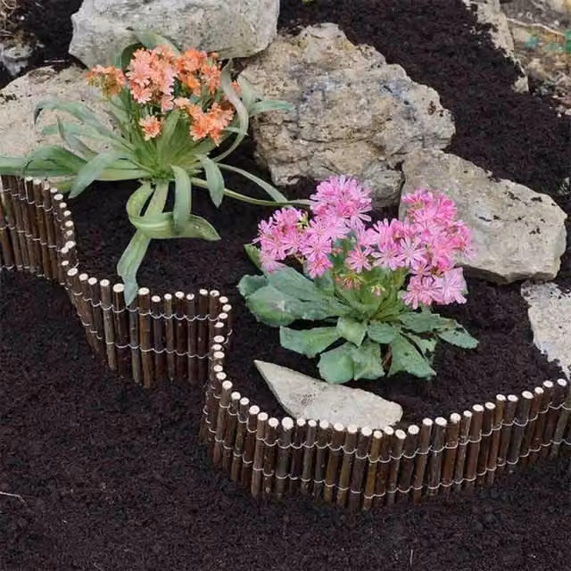 Garden Mile Rustic Organic Willow Garden Edging Border in Brown