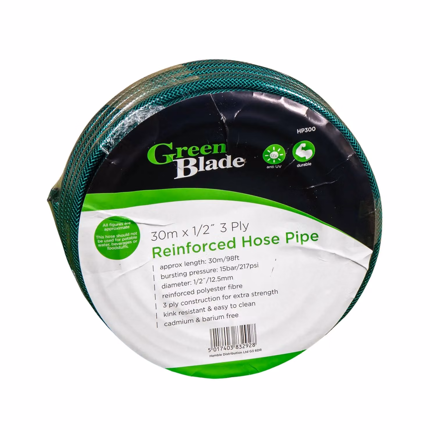 Samuel Alexander 30m Reinforced Kink Resistant Garden Hose Pipe in Black and Green – 4