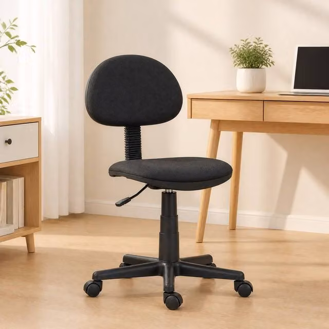 STILVORA Adjustable Black Fabric Task Chair with Headrest and Castors, W/D/H: 60.0 x 60.0 x 120.0 cm – 1