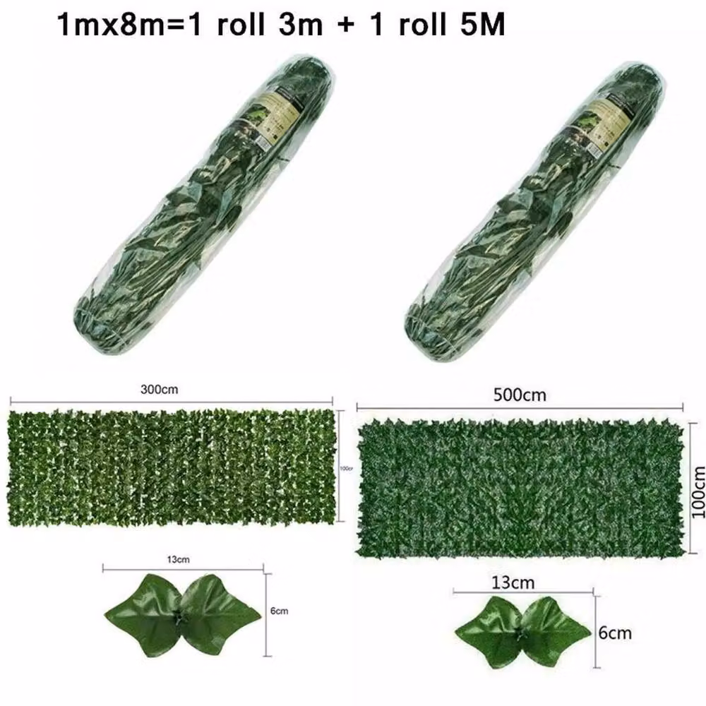 NESTLUNE Green Artificial Hedge Trellis Ivy Leaf Garden Fence, W: 100 cm, H: 15 cm – 2