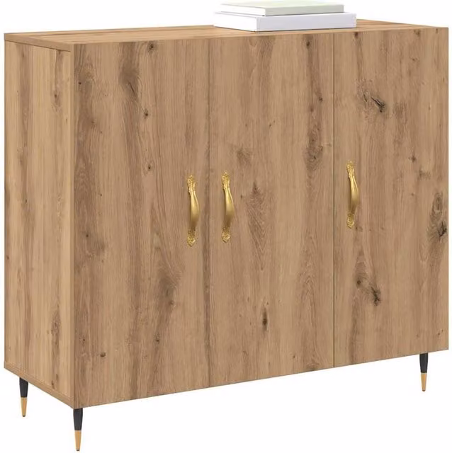 Berkfield Home Brown Sideboard with Storage Door, W: 90 cm, D: 34 cm, H: 80 cm – 1