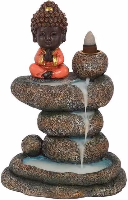 Something Different Buddha Rock Pond Backflow Incense Burner in Multicolour
