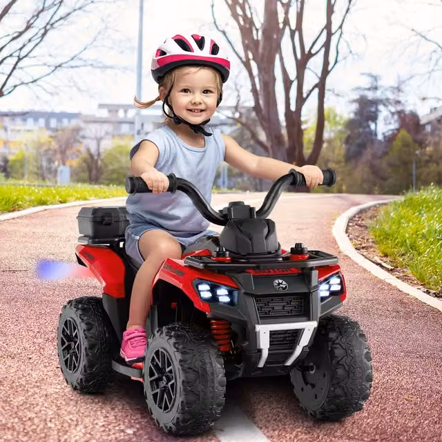 Costway Red Electric Ride-On Toy Car with Light, Sound and Spray Features