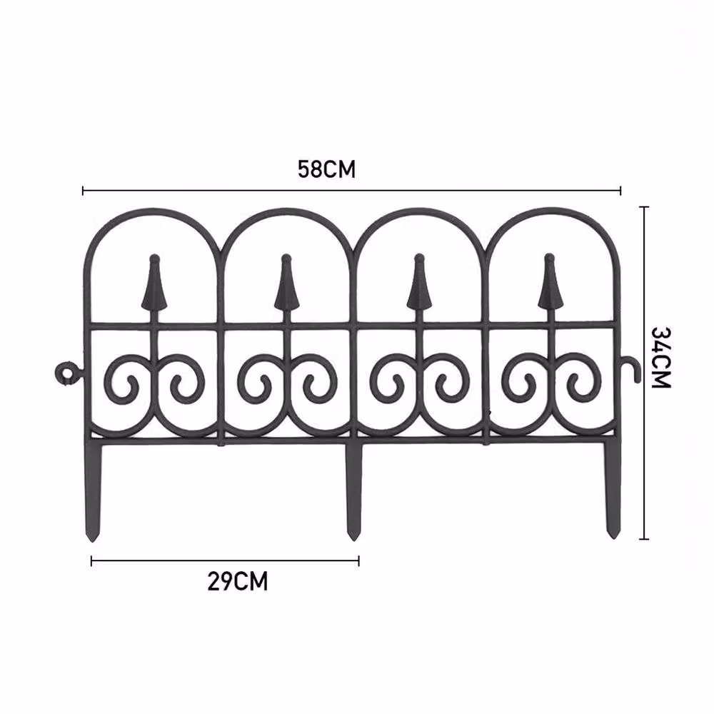 SPETLEK Effect Plastic Garden Border Fence for Lawn and Grass, Black, 0.6m2 (12 Pack) – 2