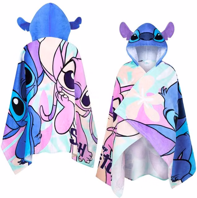 Disney Stitch Multicolour Cotton Hooded Towel for Children