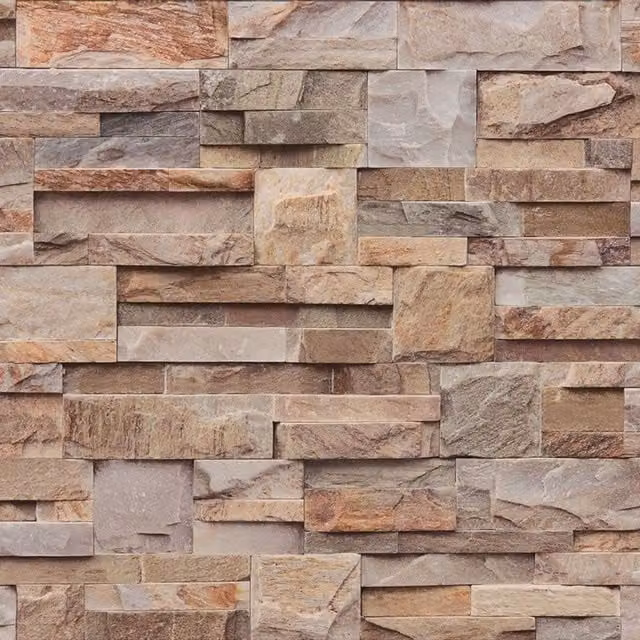 Muriva Rustic Nature Vinyl Wallpaper in Brown, Grey and Beige