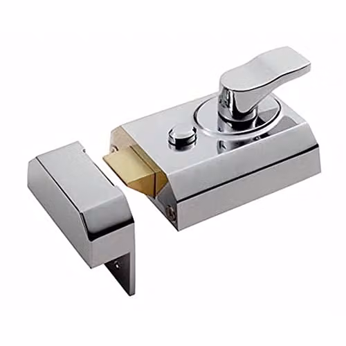 Loops Deadlocking Rim Cylinder Nightlatch in Silver and Multicolour
