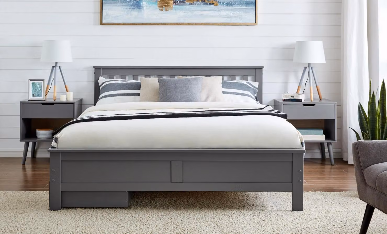 FurnitureboxUK Azure Modern Solid Pine Bed Frame with 4 Drawers in Grey, W/D/H: 140 x 200 cm – 2