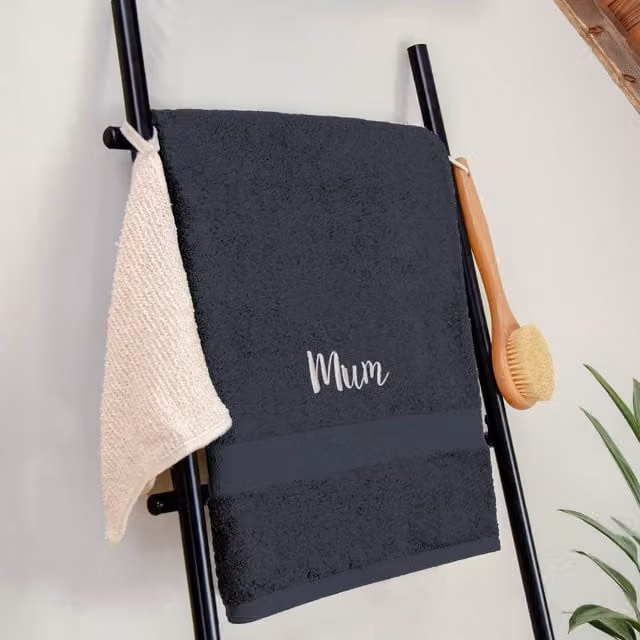 Duncan Stewart Personalised Luxury Cotton Bath Sheet in Black