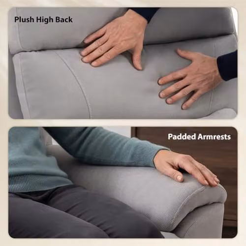 HOMCOM Power Lift Recliner Chair with Vibration Massage and Heat in Light Grey – 5