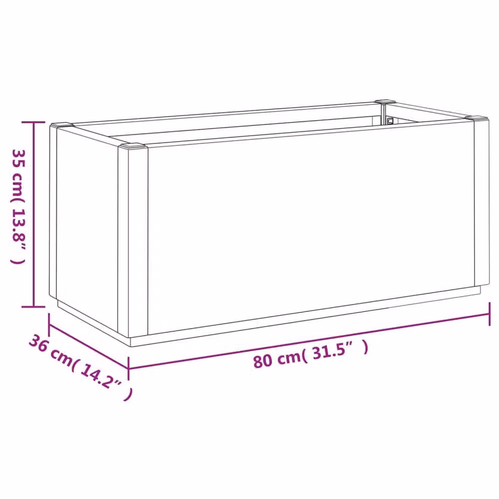 Berkfield Home Brown Plastic Garden Planter Tub W: 80 cm, D: 36 cm, H: 35 cm – 3