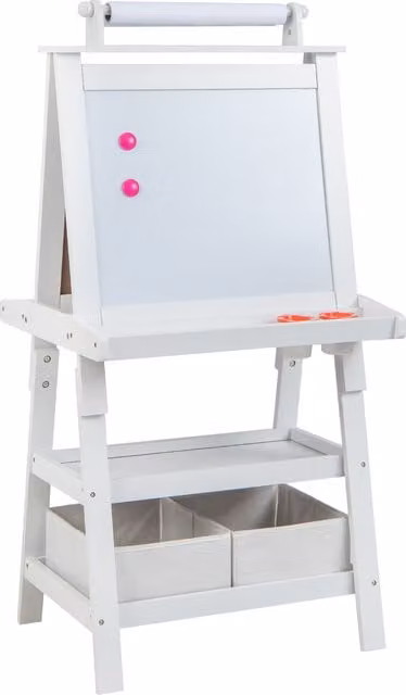 COSTWAY 3 in 1 Kids Art Easel with Whiteboard in White