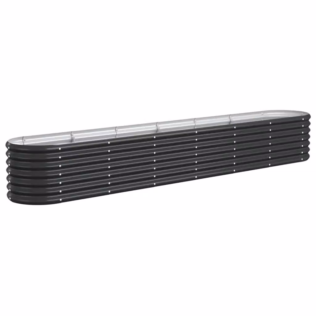 Berkfield Home Garden Anthracite Black Powder-coated Steel Raised Bed W/D/H: 260 x 40 x 36 cm – 2
