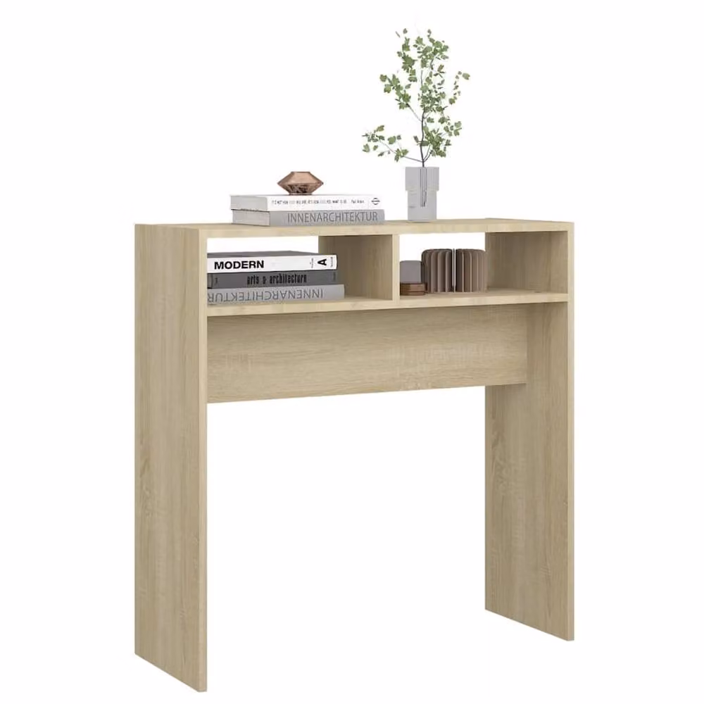 Berkfield Home Sonoma Oak Console Table in Light Tan, W: 78 cm, D: 30 cm, H: 80 cm – 3