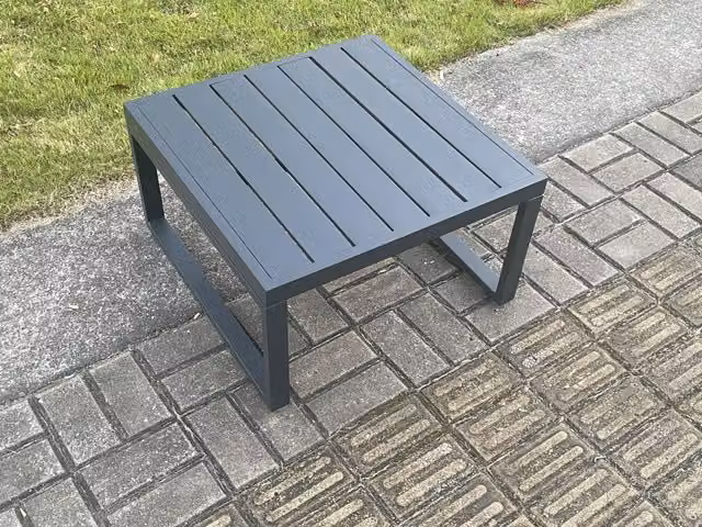 Fimous Aluminium Square Outdoor Coffee Table in Matt Dark Grey, W: 60 cm, D: 60 cm, H: 35 cm
