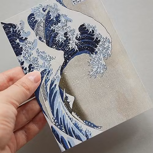 Artery8 Japanese Aesthetic Ukiyo-e Woodblock Wall Art Prints, 50 Piece Multicolour Collage Kit, W: 15 cm, H: 10 cm – 4