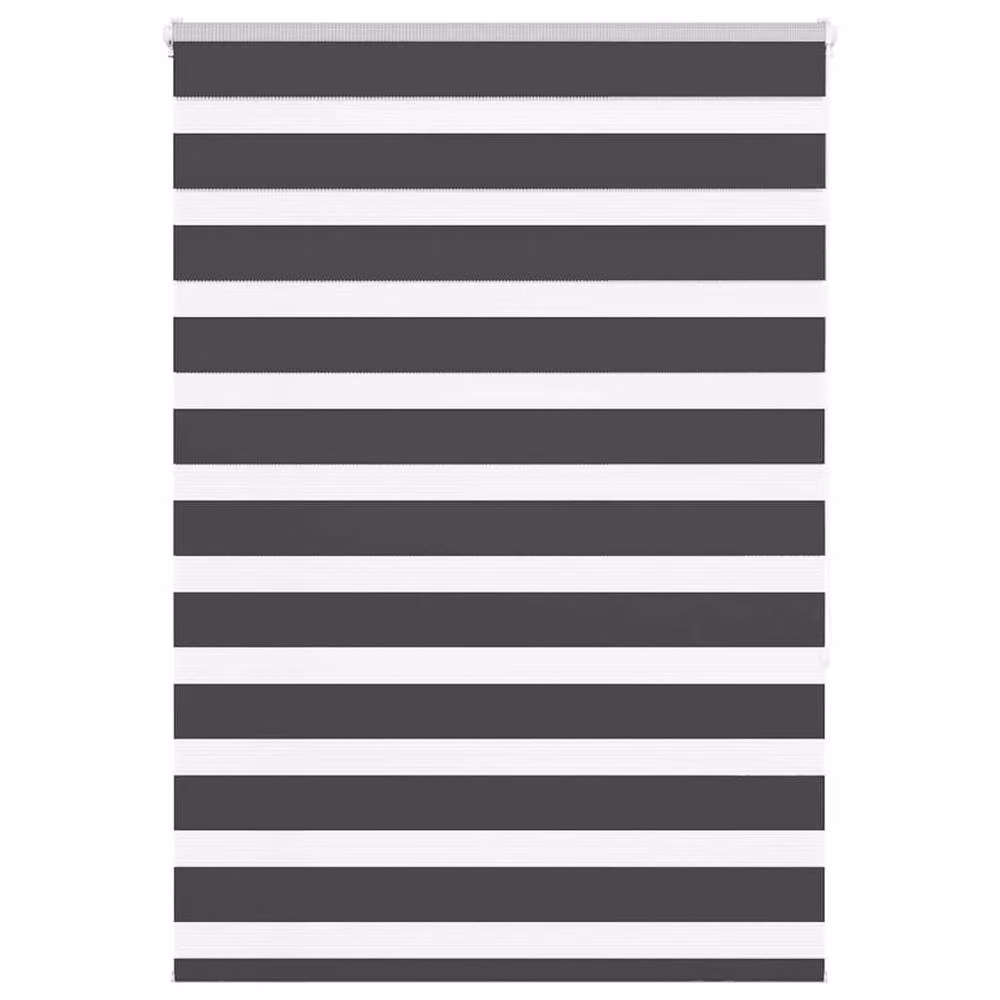 Berkfield Home Elegant Zebra Blind in Black Polyester, W: 95 cm, H: 150 cm – 2