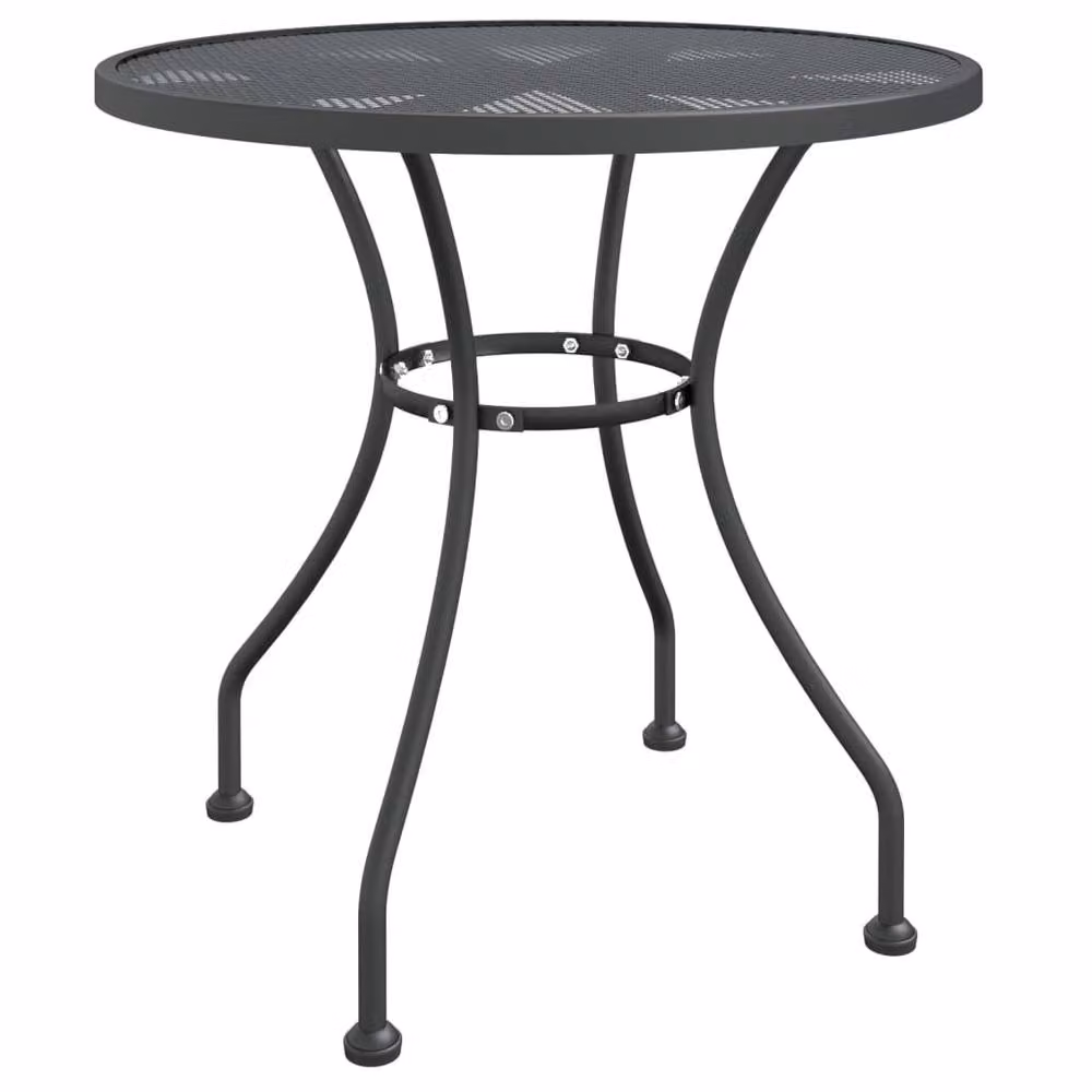 Berkfield Home Garden Table in Black Anthracite with Expanded Metal Mesh, Diameter: 80 cm, Height: 72 cm – 2
