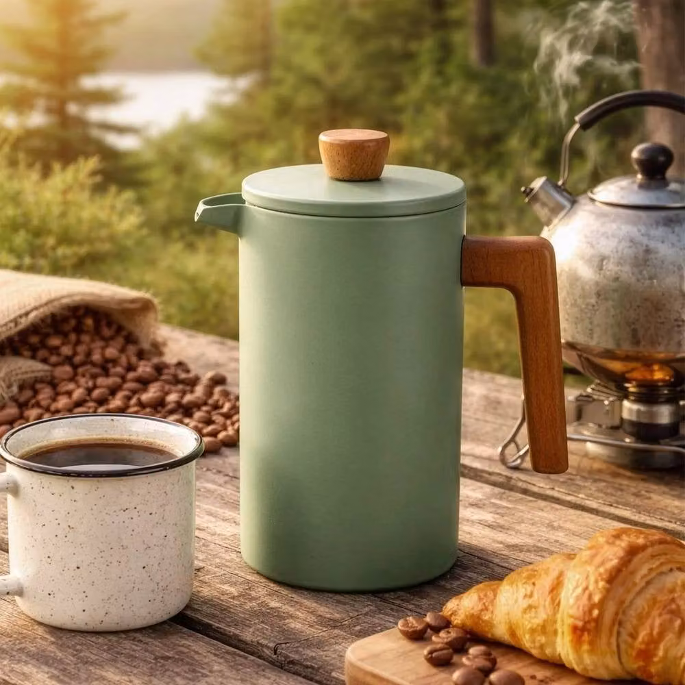 Kelvenix Double Wall Insulated Stainless Steel French Press Coffee Maker in Green – 5