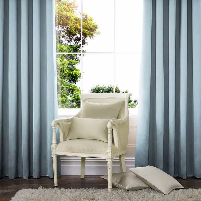 Terrys Made to Measure Blue Blackout Fabric Panel Curtain