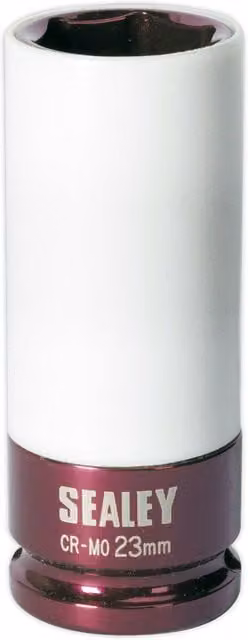 Loops 23mm Chrome Molybdenum Alloy Wheel Impact Socket with 1/2 inch Square Drive and Rim Protect Sleeve