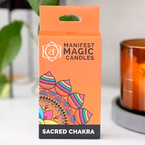 KDMD Manifest Magic Orange Sacred Chakra Taper Candles, Pack of 12 – 5